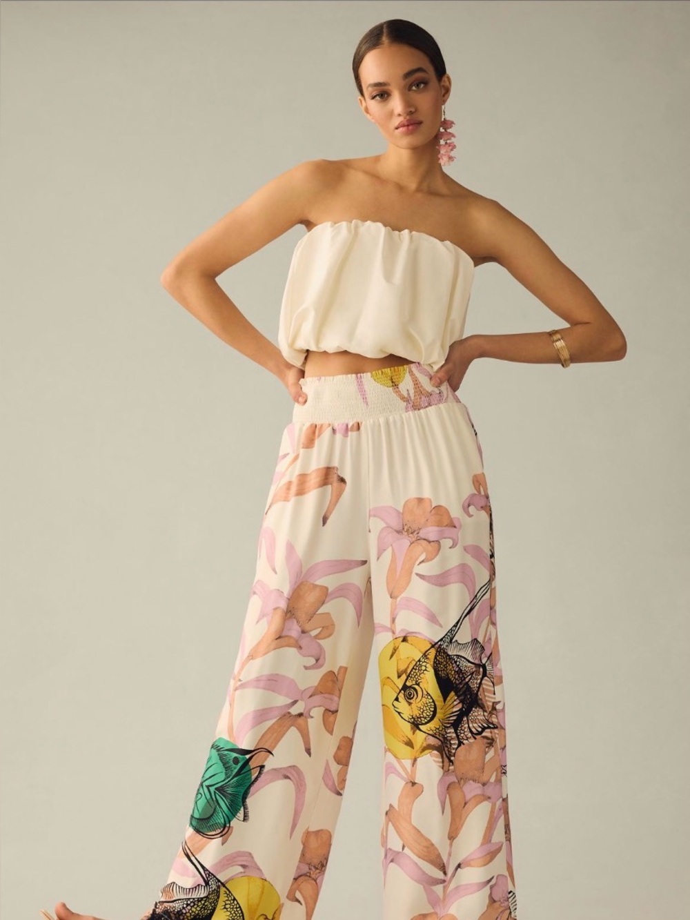 Pia Binazzi Graphic Wide leg Floral Wide-Leg Pants